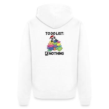 Dicton drôle Dictons drôles - Motif Panda - Veste à capuche bio Premium Unisexe - blanc - Dos - Thijin (182cm)