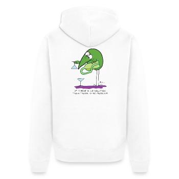 Wenn es keine Lösung gibt... (Englische Fassung) - Unisex Premium Bio Zip Hoodie - Weiß - Hinten - Thijin (182cm)