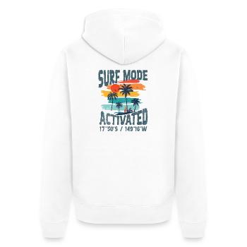 Surf mode activated - Unisex Premium Organic Zip Hoodie - white - Back - Thijin (182cm)