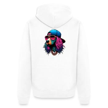 Chien - Veste à capuche bio Premium Unisexe - blanc - Dos - Thijin (182cm)