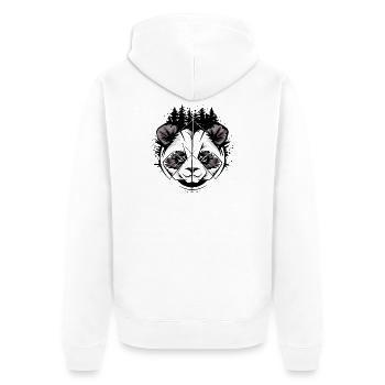 Tête de panda dans le style de la bande dessinée – Illustration forêt et nature - Veste à capuche bio Premium Unisexe - blanc - Dos - Thijin (182cm)