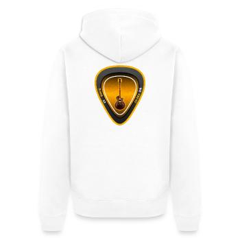 IN ROCK WE TRUST - Unisex Premium Bio Zip Hoodie - Weiß - Hinten - Thijin (182cm)