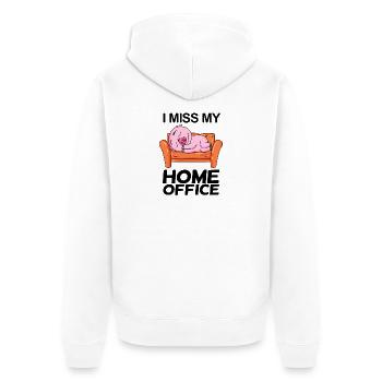 Home Office Spruch lustig - Unisex Premium Bio Zip Hoodie - Weiß - Hinten - Thijin (182cm)