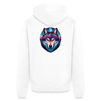 Loup - Veste à capuche bio Premium Unisexe - blanc - Dos - Thijin (182cm)