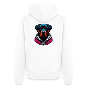Dog - Unisex Premium Organic Zip Hoodie - white - Back - Thijin (182cm)