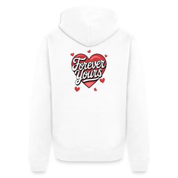 Valentine Vibes für verliebte zu Valentinstag - Unisex Premium Bio Zip Hoodie - Weiß - Hinten - Thijin (182cm)