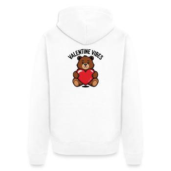 Ambiance de la Saint-Valentin pour les amoureux le jour de la Saint-Valentin - Veste à capuche bio Premium Unisexe - blanc - Dos - Thijin (182cm)