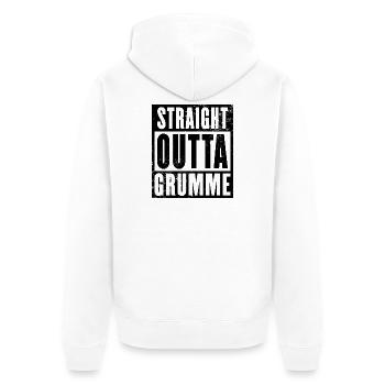 Straight outta Bochum Grumme Ruhrpott Ruhrgebiet - Unisex Premium Bio Zip Hoodie - Weiß - Hinten - Thijin (182cm)