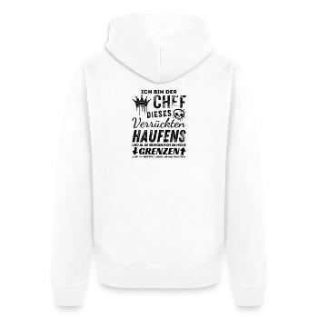 Chef dieses Verrückten Haufens Chef Geschenke - Unisex Premium Bio Zip Hoodie - Weiß - Hinten - Thijin (182cm)