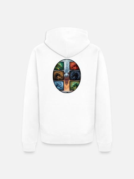 WING OF FIRES LEGENDS FATHOM DARKSTALKER CLEARSIGH - Unisex Premium Bio Zip Hoodie - Weiß