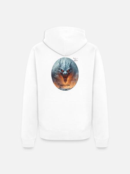 majestätischer mythischer Drache WING OF FIRES LEGEND - Unisex Premium Bio Zip Hoodie - Weiß