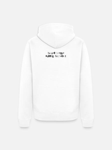 SOCIAL MEDIA KILLED ROMANCE - Unisex Premium Bio Zip Hoodie - Weiß