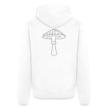 Champignon noir et blanc - Veste à capuche bio Premium Unisexe - blanc - Dos - Thijin (182cm)