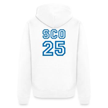 SCOTLAND - Unisex Premium Bio Zip Hoodie - Weiß - Hinten - Thijin (182cm)