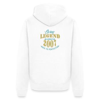 Birthday Legend 2007 Perfection - Unisex Premium Organic Zip Hoodie - white - Back - Thijin (182cm)