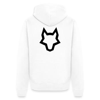 LOGO des Wolfes - Unisex Premium Bio Zip Hoodie - Weiß - Hinten - Thijin (182cm)