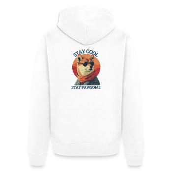 Shiba Inu Chien - Veste à capuche bio Premium Unisexe - blanc - Dos - Thijin (182cm)