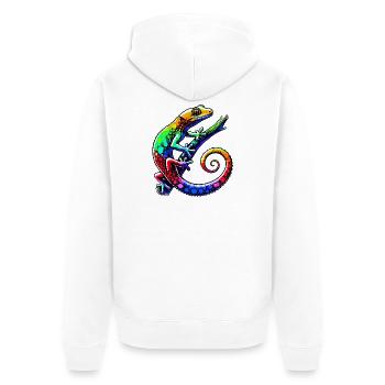 Gecko - Unisex Premium Organic Zip Hoodie - white - Back - Thijin (182cm)