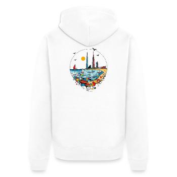 Dubaï - Veste à capuche bio Premium Unisexe - blanc - Dos - Thijin (182cm)