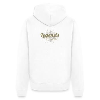 Légendes nées en 2007 lors de l’anniversaire rétro - Veste à capuche bio Premium Unisexe - blanc - Dos - Thijin (182cm)