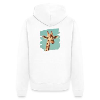 Giraffe - Unisex Premium Bio Zip Hoodie - Weiß - Hinten - Thijin (182cm)