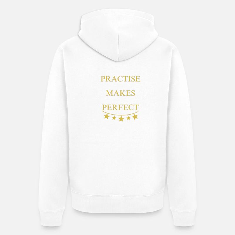 Practise makes perfect - Unisex Premium Bio Zip Hoodie - Weiß