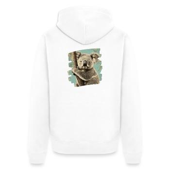 Koala Bär - Unisex Premium Bio Zip Hoodie - Weiß - Hinten - Thijin (182cm)