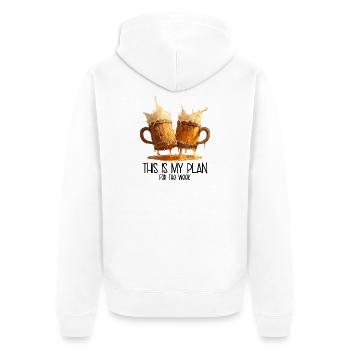 This is my plan for the week - Bierkrüge Larp - Unisex Premium Organic Zip Hoodie - white - Back - Thijin (182cm)
