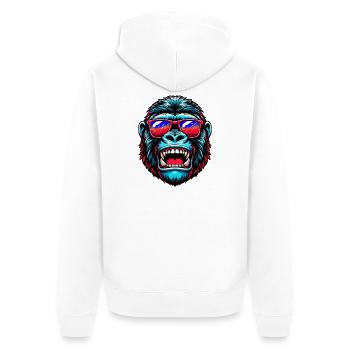 Gorillas with sunglasses - Unisex Premium Organic Zip Hoodie - white - Back - Thijin (182cm)