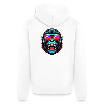 Gorillas with sunglasses - Unisex Premium Organic Zip Hoodie - white - Back - Thijin (182cm)
