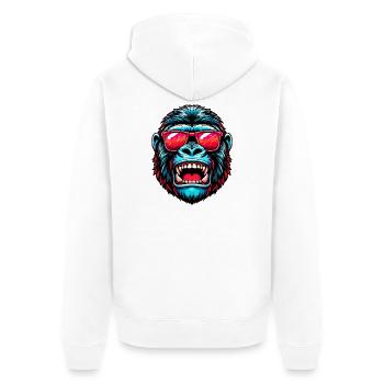 Gorillas with sunglasses - Unisex Premium Organic Zip Hoodie - white - Back - Thijin (182cm)