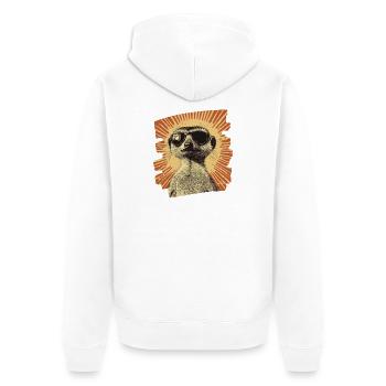 Suricate Rétro - Veste à capuche bio Premium Unisexe - blanc - Dos - Thijin (182cm)