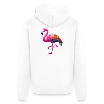 Flamant - Veste à capuche bio Premium Unisexe - blanc - Dos - Thijin (182cm)