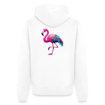Flamant - Veste à capuche bio Premium Unisexe - blanc - Dos - Thijin (182cm)