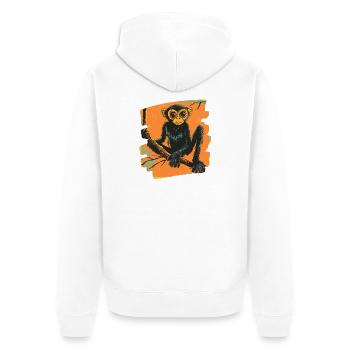 Singe araignée rétro - Veste à capuche bio Premium Unisexe - blanc - Dos - Thijin (182cm)
