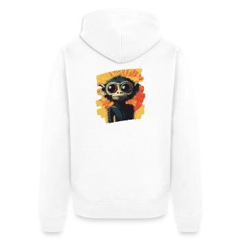 Singe araignée rétro - Veste à capuche bio Premium Unisexe - blanc - Dos - Thijin (182cm)