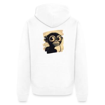 Singe - Veste à capuche bio Premium Unisexe - blanc - Dos - Thijin (182cm)