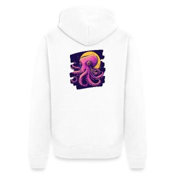 Pieuvre Pieuvre - Veste à capuche bio Premium Unisexe - blanc - Dos - Thijin (182cm)