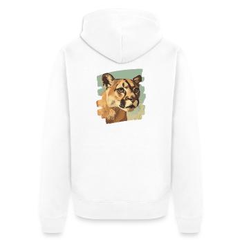 Lion de montagne Rétro - Veste à capuche bio Premium Unisexe - blanc - Dos - Thijin (182cm)