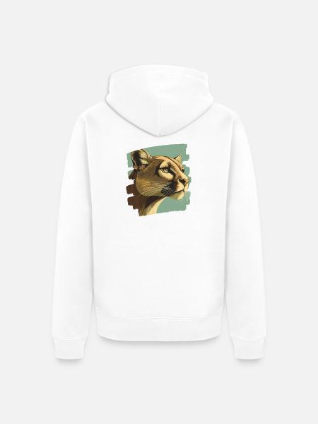 Lion from mountain Retro - Unisex Premium Organic Zip Hoodie - white