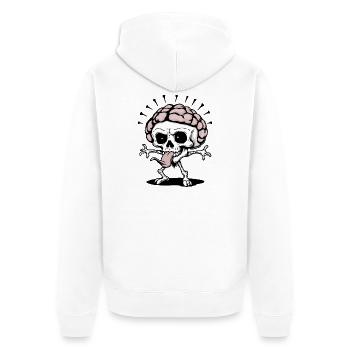 Crâne Cerveau - Veste à capuche bio Premium Unisexe - blanc - Dos - Thijin (182cm)