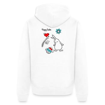 Joyeuses Pâques - Veste à capuche bio Premium Unisexe - blanc - Dos - Thijin (182cm)