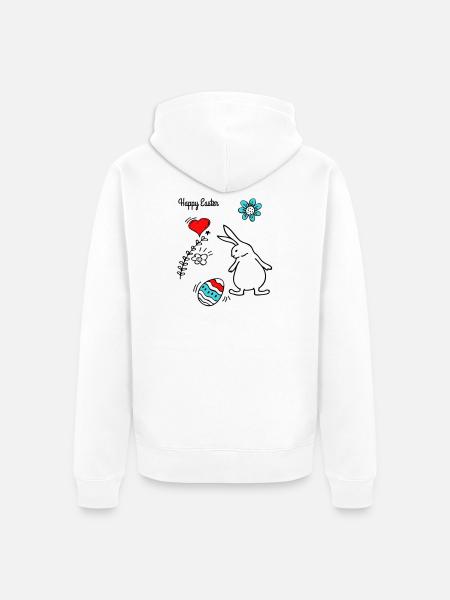 Happy Easter - Unisex Premium Bio Zip Hoodie - Weiß