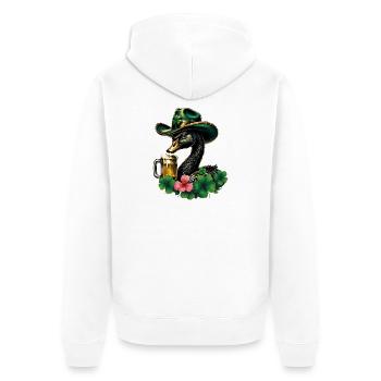 Ein Hauch von Irland - Unisex Premium Bio Zip Hoodie - Weiß - Hinten - Thijin (182cm)