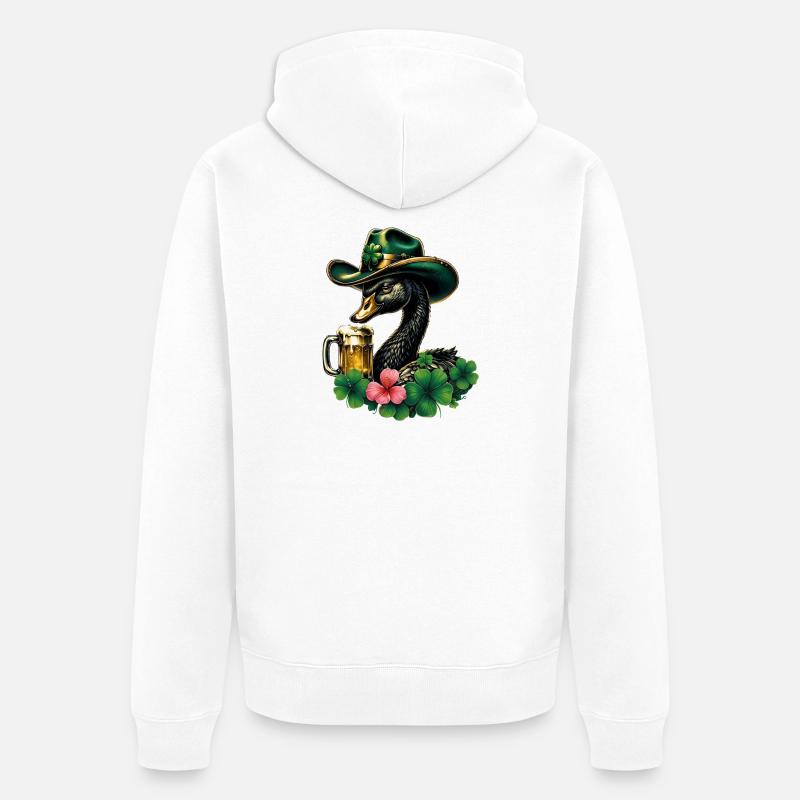 Une touche d’Irlande - Veste à capuche bio Premium Unisexe - blanc