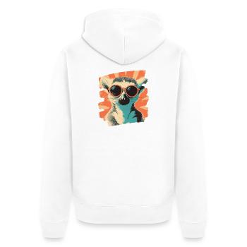 Lemur - Unisex Premium Bio Zip Hoodie - Weiß - Hinten - Thijin (182cm)