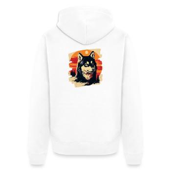 Husky - Unisex Premium Bio Zip Hoodie - Weiß - Hinten - Thijin (182cm)