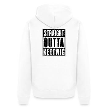 Kettwig, Ruhrgebiet, Ruhrpott, Essen-Kettwig - Unisex Premium Bio Zip Hoodie - Weiß - Hinten - Thijin (182cm)