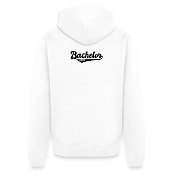 Bachelor 2025 Abschluss Promotion Sponsion - Unisex Premium Bio Zip Hoodie - Weiß - Hinten - Thijin (182cm)