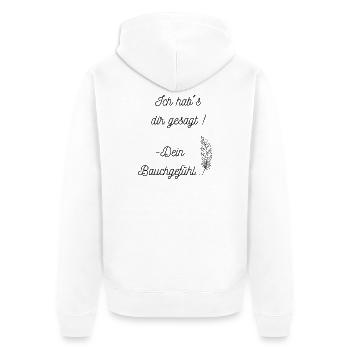 Bauchgefühl - Unisex Premium Bio Zip Hoodie - Weiß - Hinten - Thijin (182cm)
